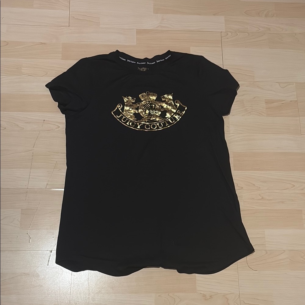 Juicy Couture Black T-Shirt with Gold Logo